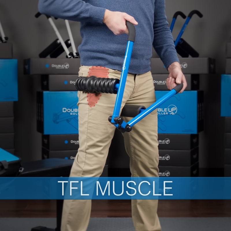 Foam rolling TFL muscle for sciatica relief
