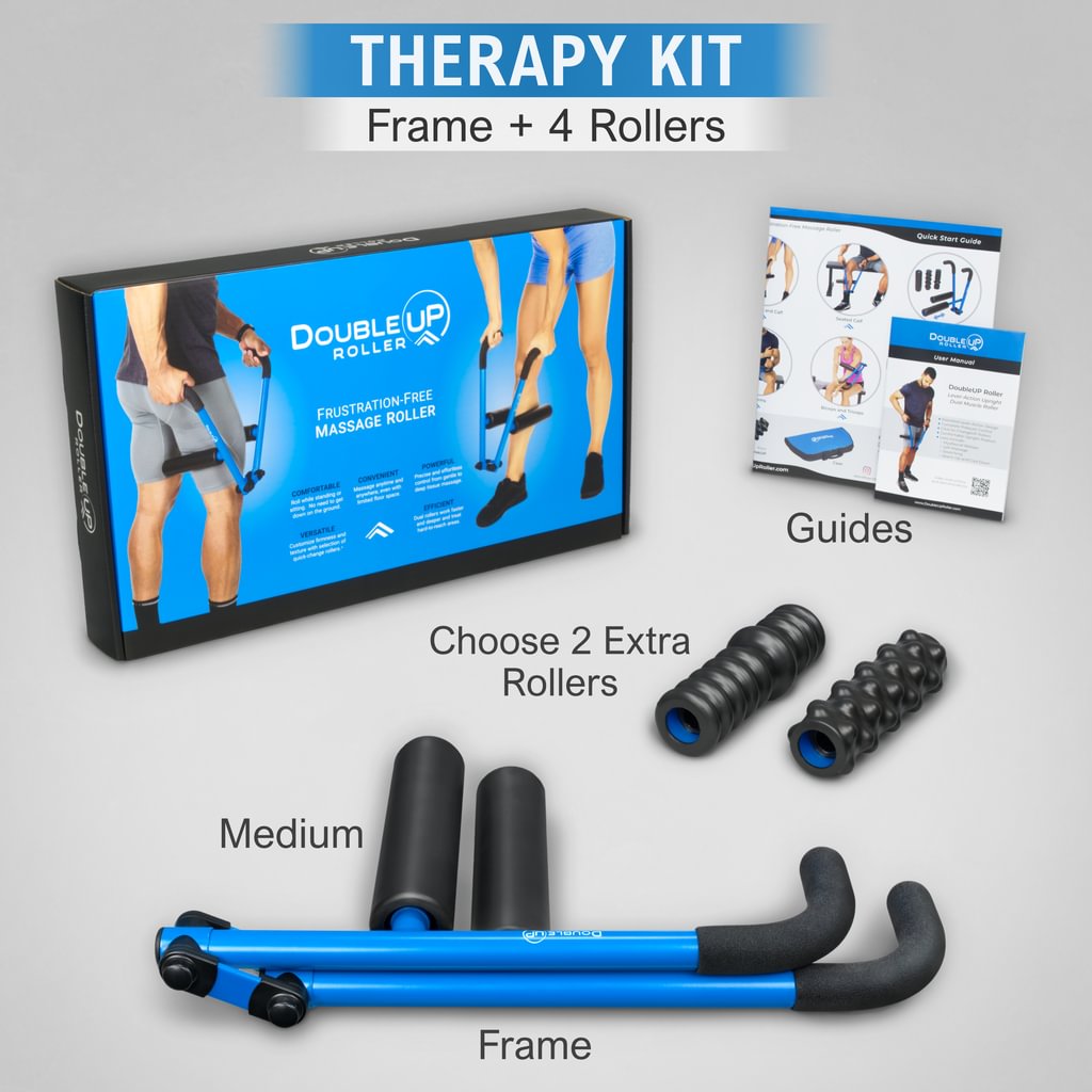 DoubleUP Roller Therapy Kit Contents Blue