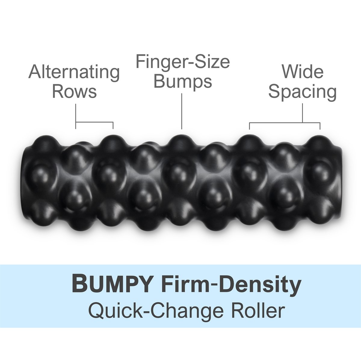Bumpy Quick-Change Roller with alternating rows of finger-size bumps.