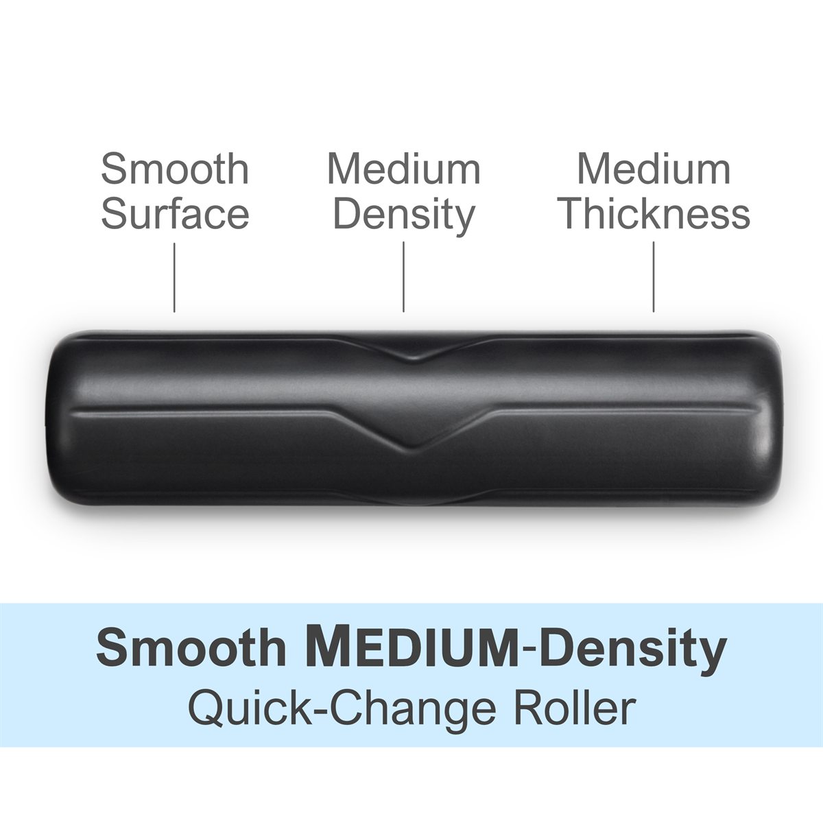 Medium Quick-Change roller. Smooth with medium density and thickness.