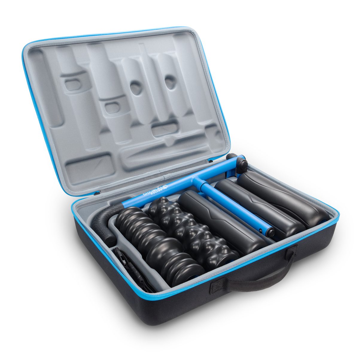 DoubleUP Molded Case with Blue Performance Kit Contents loaded inside.
