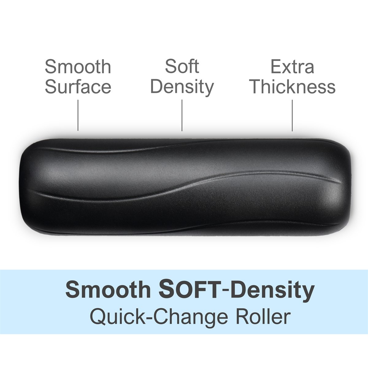 Soft quick-change roller. Smooth, soft-density, with extra thickness.
