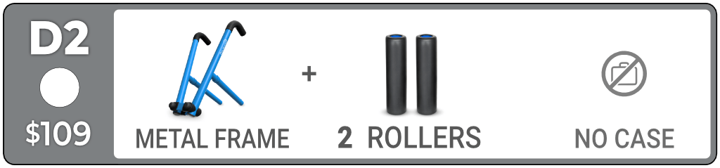 D2 Recovery Kit contents: metal frame and two Medium rollers.