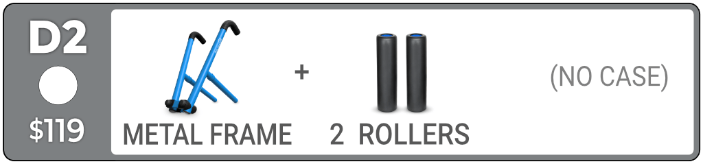 D2 Recovery Kit contents: metal frame and two Medium rollers.