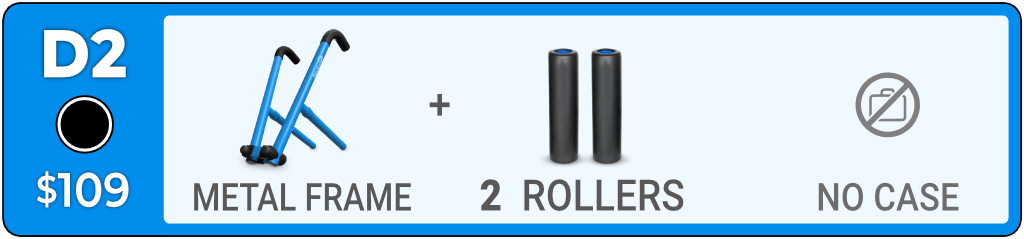 D2 Recovery Kit contents: metal frame and two Medium rollers.