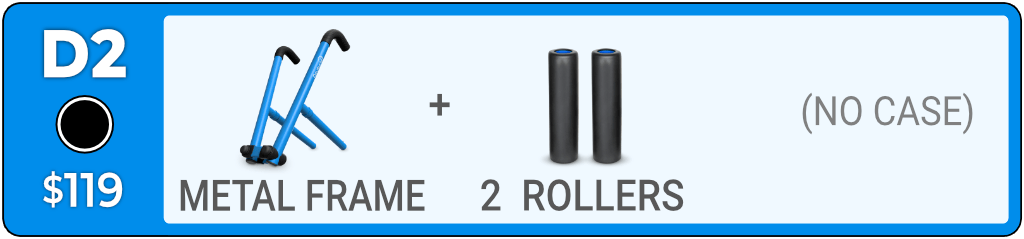D2 Recovery Kit contents: metal frame and two Medium rollers.