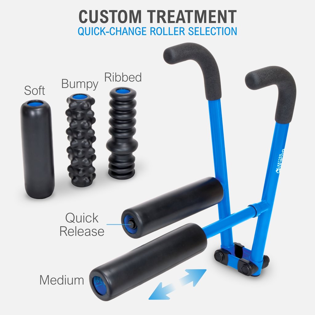 Custom Treatment with Quick-Change Roller Selection of Soft, Bumpy, Ribbed, Medium.
