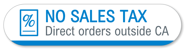 No Sales Tax collected outside of California for direct orders placed on this website.